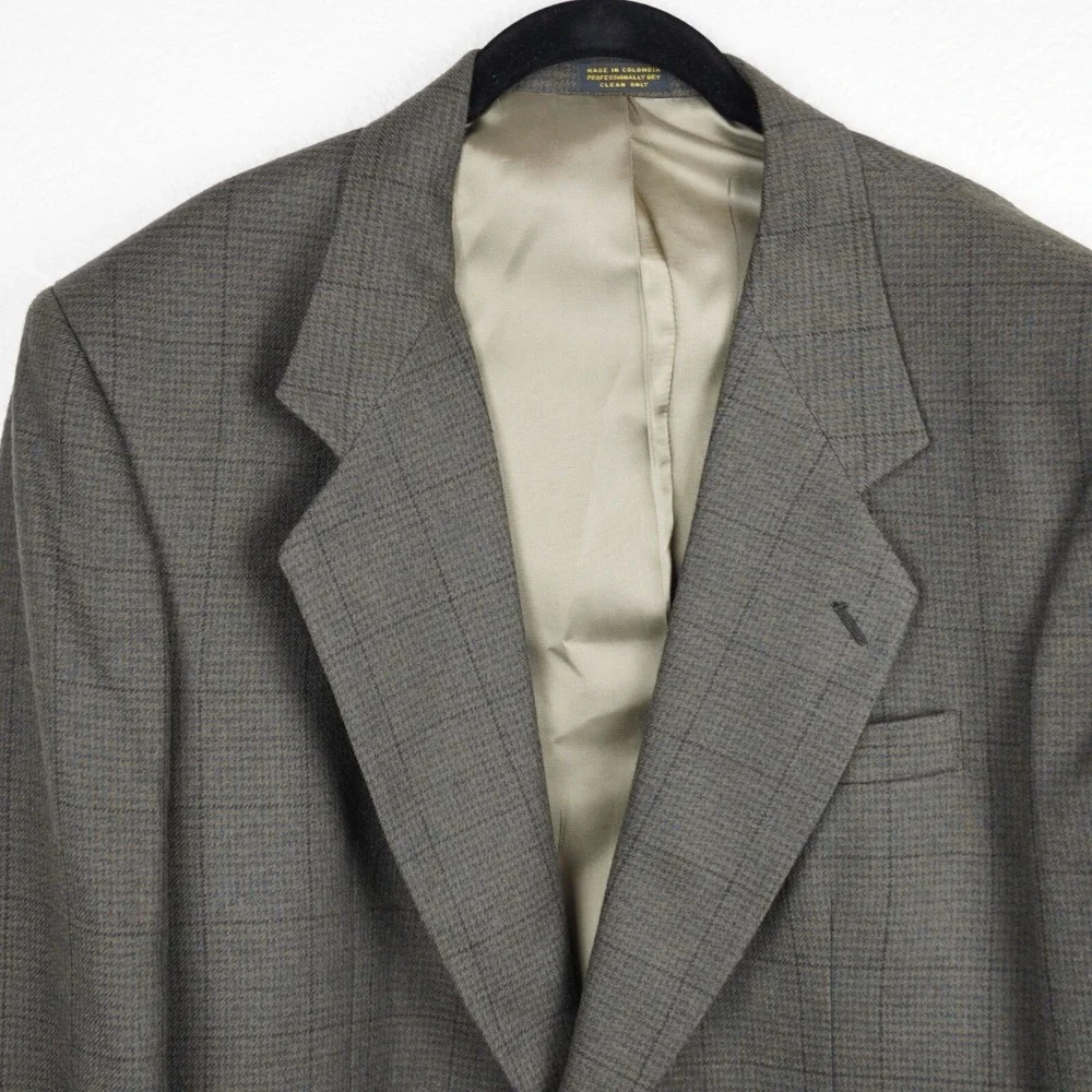 Oscar de la Renta Men's Tailored Blazer Classic Houndstooth‎ Pattern L